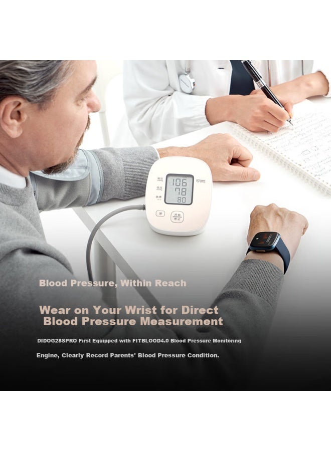 Dido G28S Pro Smartwatch For Blood Pressure And Blood Sugar Monitoring, Ecg Risk Assessment, Exercise Management, Blood Oxygen, Heart Rate, Body Temperature, Sleep Health Tracking For Men And Women, Middle-Aged And Elderly - Image 2
