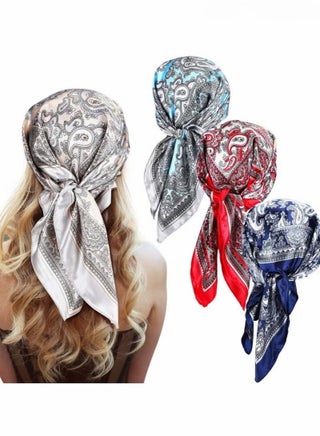4PCS Satin Silk Head Scarves, Retro Cashew Print Small Square Scarf for Women's Decoration,Square Feeling Scarf Boho Hair Bandanas for Women Sleeping Headscarf Bundle(60 x 60cm) - pzsku/Z85E5108DE1210FE1CF84Z/45/1745796922/86099e58-8648-49d8-b488-c5b5d5bab2db