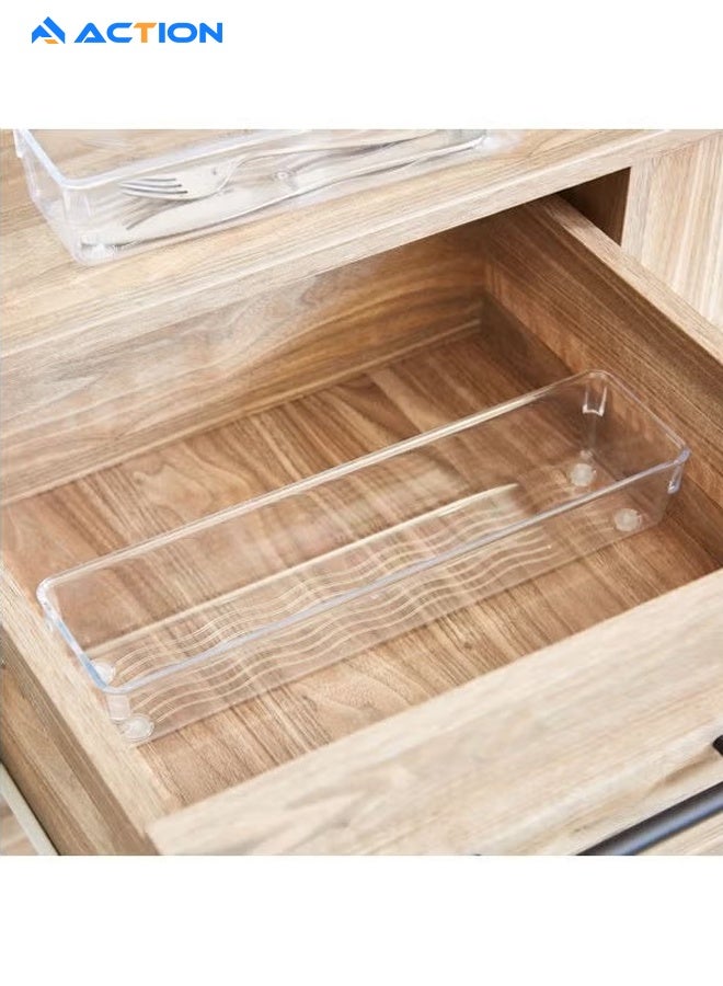 ACTION A Set Of 4 Transparent Storage Boxes - With An Elegant Design, Perfectly Suitable For Cups, Knives, Forks And Chopsticks, Combining Beauty And Functionality, Suitable For Kitchen Style. - Image 4