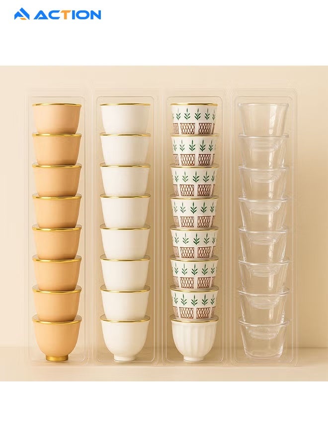 ACTION A Set Of 4 Transparent Storage Boxes - With An Elegant Design, Perfectly Suitable For Cups, Knives, Forks And Chopsticks, Combining Beauty And Functionality, Suitable For Kitchen Style. - Image 1