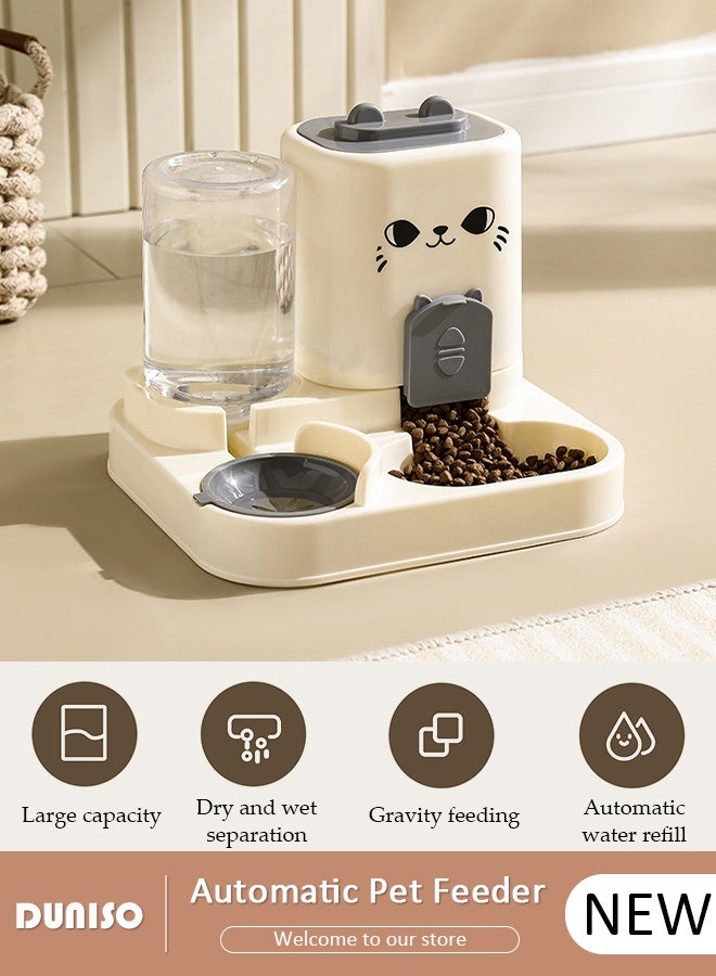 DUNISO Water Bowl for Dogs,Automatic Cat Feeder Self Dispensing,2 in 1 Cat Dog Automatic Feeder,Pet Waterer Automatic Gravity Dog Cat Waterer Travel Supply Feeder and Water Dispense - Image 1