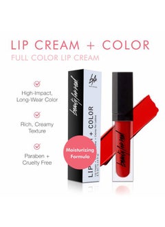 Beauty For Real Lip Cream + Color, Really Red - Classic Red - High-Pigment, Long-Wear, Moisturizing Formula - Cupuacu Butter, Organic Neroli & Mandarin Oil - With Mirror & LED Light - 0.15 fl oz  - Image 2
