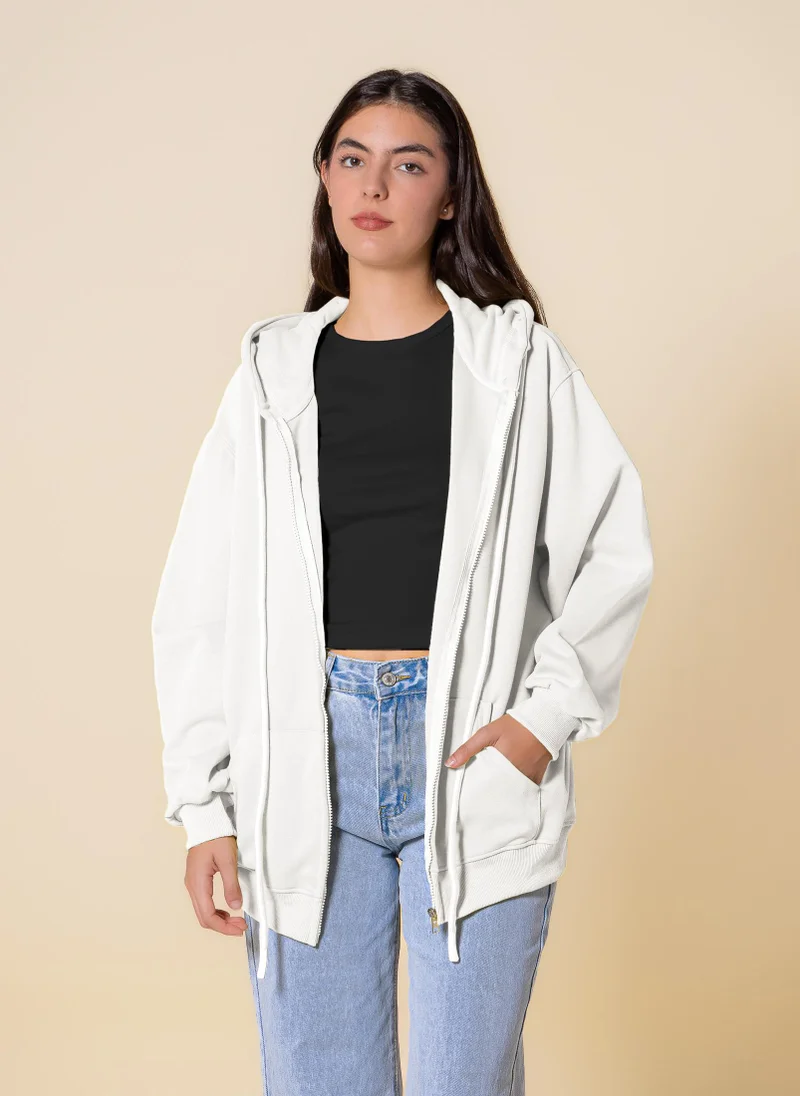 SHAPES OVERSIZED HOODIE WITH ZIP