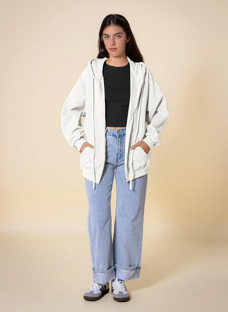 SHAPES OVERSIZED HOODIE WITH ZIP
