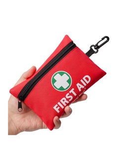 General Medi Mini First Aid Kit, 110 Pieces Small First Aid Kit - Includes Emergency Foil Blanket, Scissors for Travel, Home, Office, Vehicle, Camping, Workplace & Outdoor (Red)  - Image 1