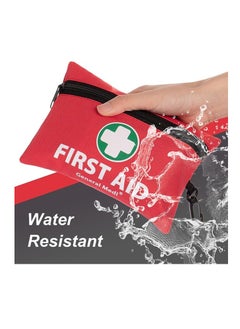 General Medi Mini First Aid Kit, 110 Pieces Small First Aid Kit - Includes Emergency Foil Blanket, Scissors for Travel, Home, Office, Vehicle, Camping, Workplace & Outdoor (Red)  - Image 4