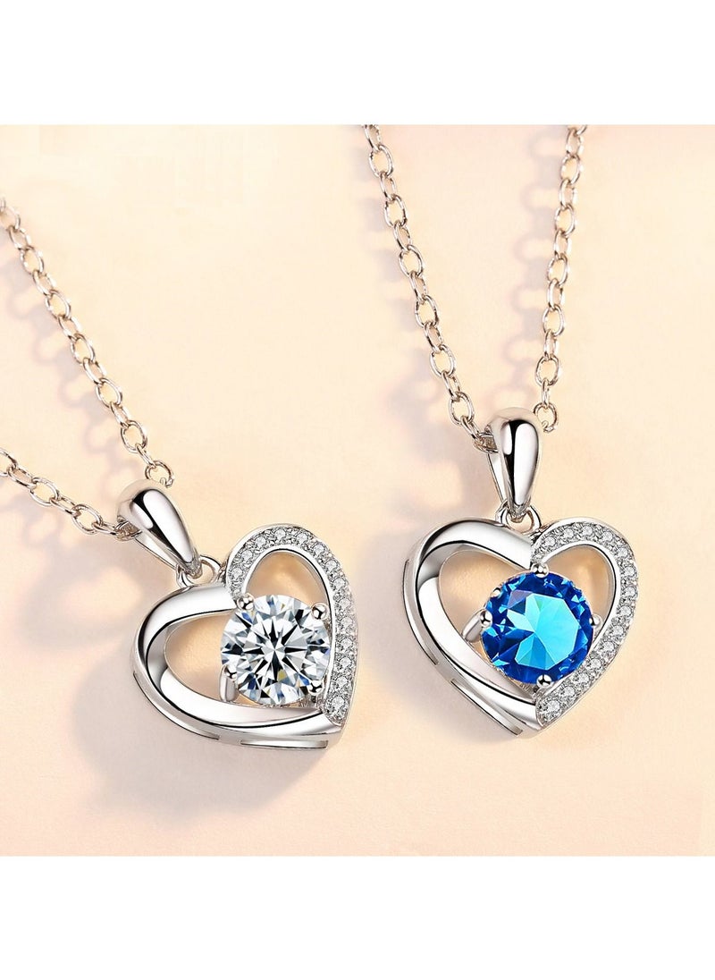 NIBEMINENT 1PCS Ladies Love Necklace Diamond Heart Pendant  - Image 1