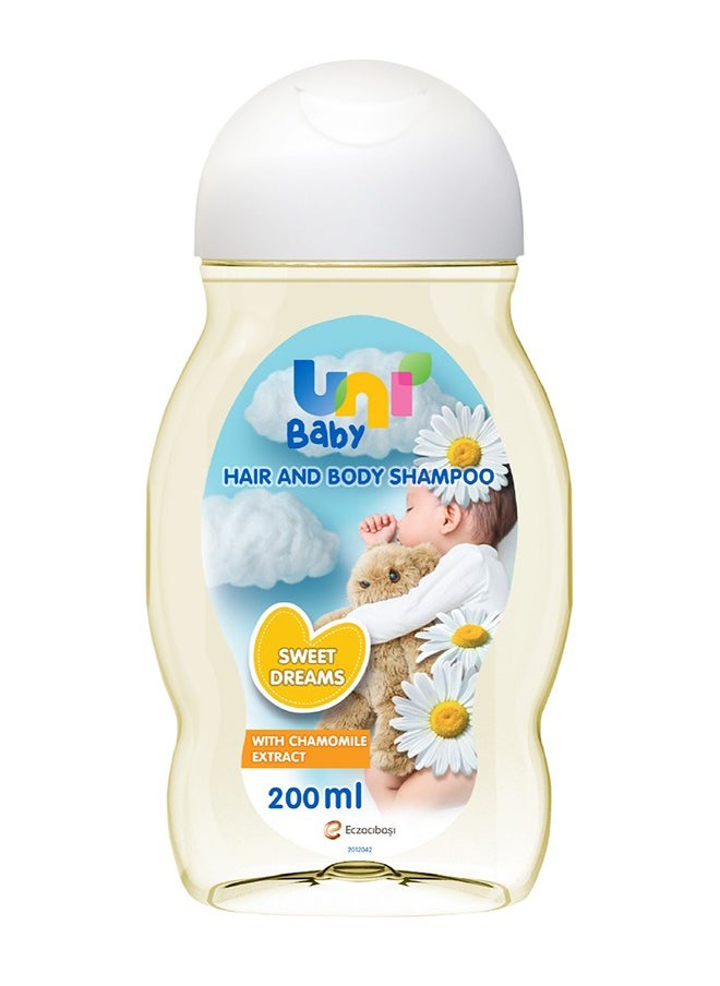 Uni baby Sweet Dreams Hair And Body Shampoo - Gentle formula for Babies, Calming Chamomile Scent Dermatologically Tested 200 ML  - Image 1