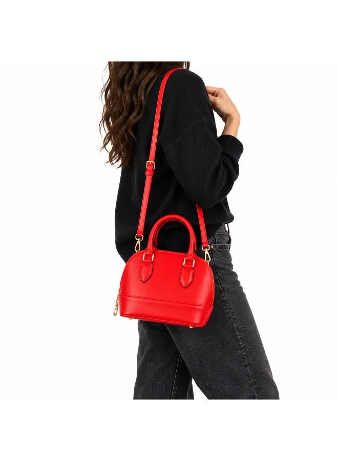 Elegant Women's Top Handle Handbag with Adjustable & Detachable Shoulder Strap - Image 1