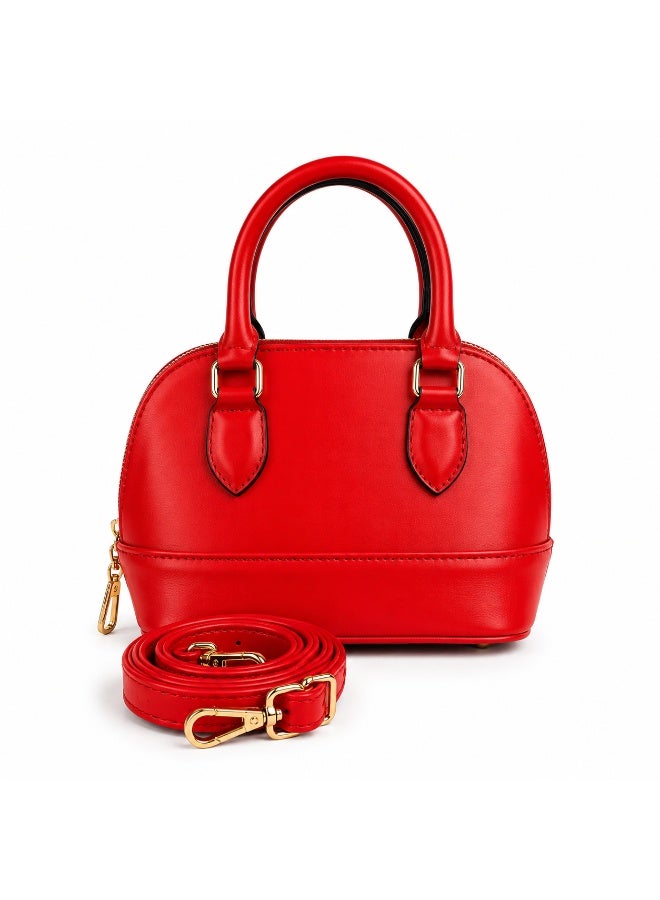 Elegant Women's Top Handle Handbag with Adjustable & Detachable Shoulder Strap - Image 2