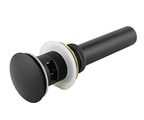 Purelux Pop Up Drain Stopper with Overflow for Bathroom Faucet Vessel or Vanity Sink, Matte Black Finish - Image 3