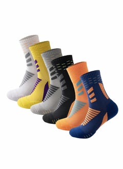 Sports Socks Compression Quarter Crew Socks Thick Cushioned Athletic Socks for Men Women Running Cycling Hiking Gym 6 Pack