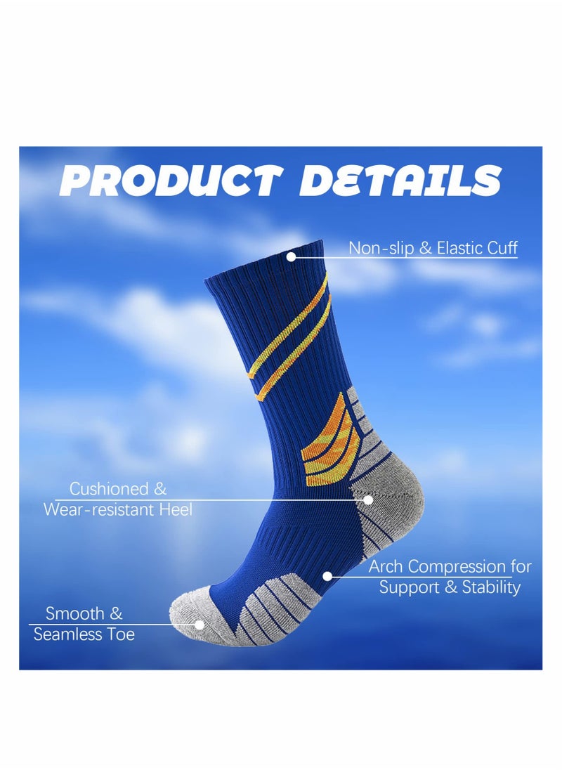 Excefore - Sports Socks Compression Quarter Crew Socks Thick Cushioned Athletic Socks for Men Women Running Cycling Hiking Gym 6 Pack - Image 1