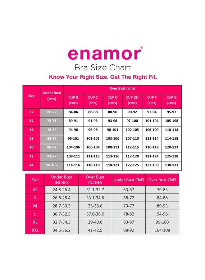 Enamor SB08 Racer Back Medium Impact Sports Bra With Removable Pads - Padded Non Wired High Coverage-(SB08_Pearl_S)-S - Image 5