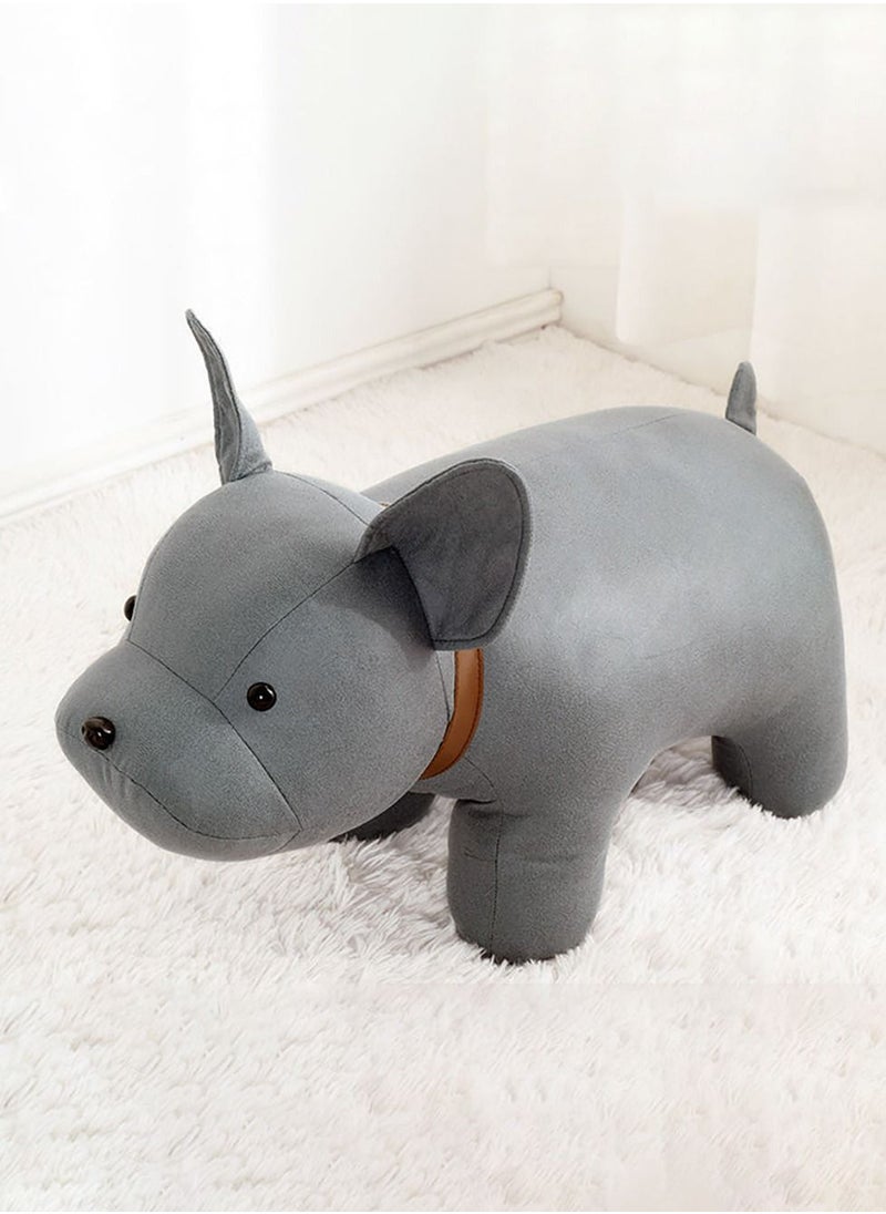 Merry Moments Animal Stool Cartoon Stool Changing Shoes Sofa Door Side Stool Footstool Gaming Bench Living Room Kid Stool Grey  - Image 1