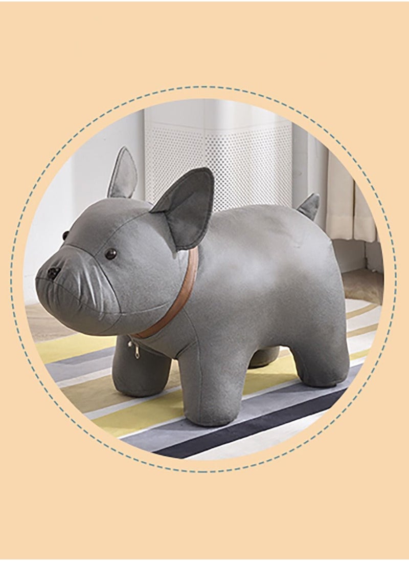 Merry Moments Animal Stool Cartoon Stool Changing Shoes Sofa Door Side Stool Footstool Gaming Bench Living Room Kid Stool Grey  - Image 2