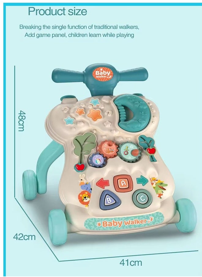 Baby Walker 3 in 1 Baby Walker for Girls Boys Sit-to-Stand Walker Learning Walkers Activity Center Table Educational with Removable Play Panel Weight Gain Design Walking Toys for Infant Boys Girls (Green)  - Image 2