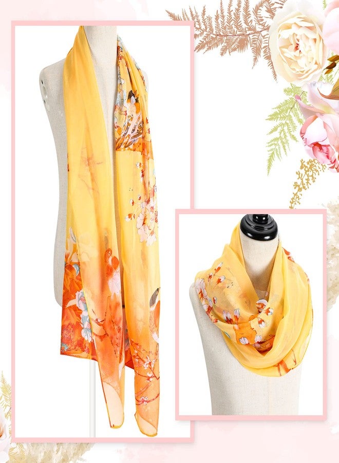 Sureio 6 Pcs Scarves for Women Lightweight Summer Floral Print Pattern Scarf for Women Dressy Long Thin Scarf Shawl(Pretty Style) - Image 3