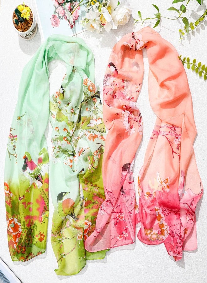 Sureio 6 Pcs Scarves for Women Lightweight Summer Floral Print Pattern Scarf for Women Dressy Long Thin Scarf Shawl(Pretty Style) - Image 5