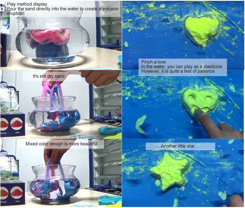 Mtlavishness Colored Sand Never Gets Wet Reusable Play Sand for Underwater Sandcastles and Science Experiments Purple 50g (Orange) - Image 3