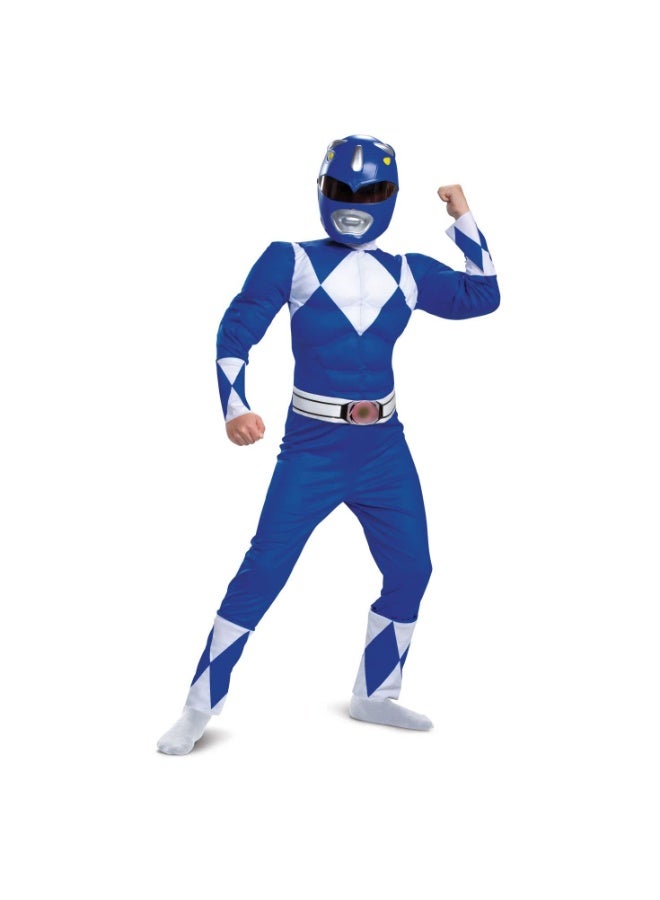 Halamodo Blue Rangers Dinosaur Force Cosplay Costume, Power Rangers White Tiger Bodysuit ,Children's Role-Play Clothing ,Suitable For Children's Birthday, Stage Performances, Theme Parties, Talent Shows And Other Occasions ,For Ages 3-10 Kids - Image 3