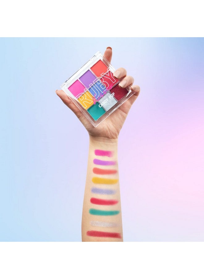 Ruby Kisses Eyeshadow Palette Highly Pigmented Eye Makeup 9 Shades Matte Shimmer Metallic Eyeshadow Palette Festival Eye Makeup (Candy Pop) - Image 5