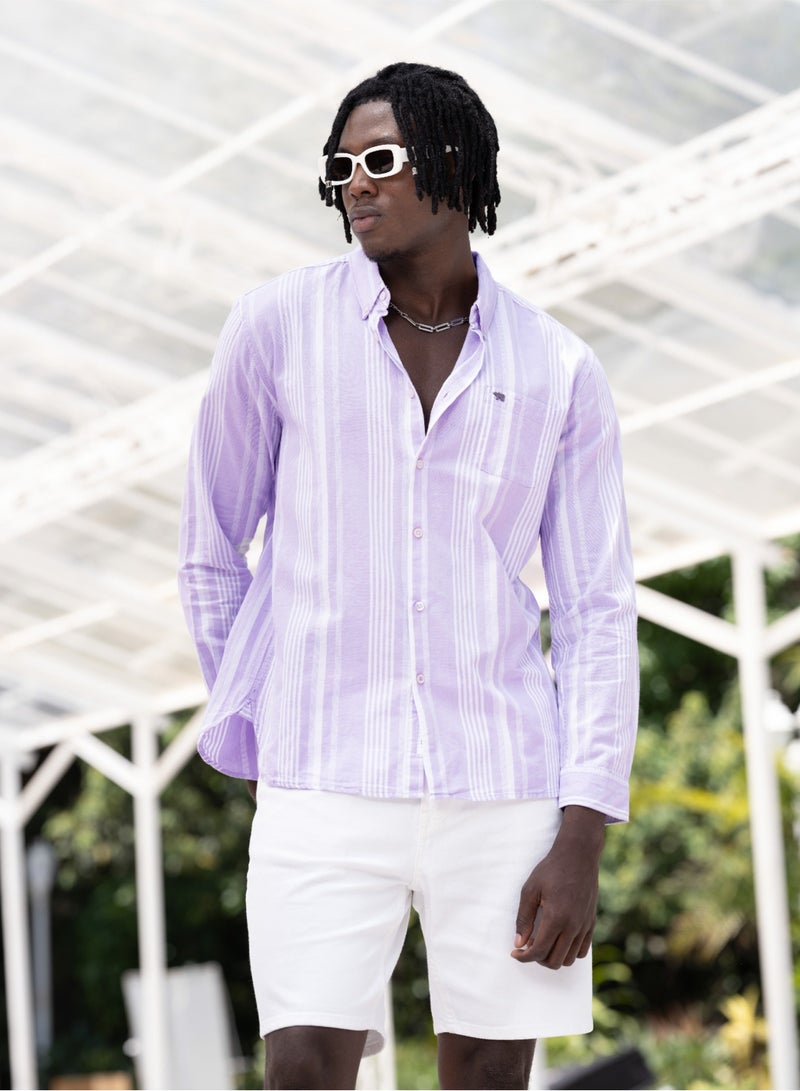 THE BEAR HOUSE Men's Cotton Shirt | Casual & Formal Long Sleeve Slim Fit | Classic Button-Down, Office & Everyday Wear, Comfortable & Breathable Fabric - Image 1