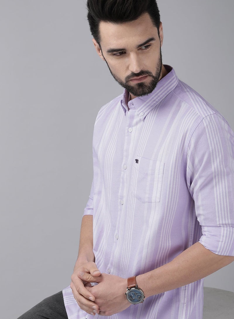 THE BEAR HOUSE Men's Cotton Shirt | Casual & Formal Long Sleeve Slim Fit | Classic Button-Down, Office & Everyday Wear, Comfortable & Breathable Fabric - Image 3