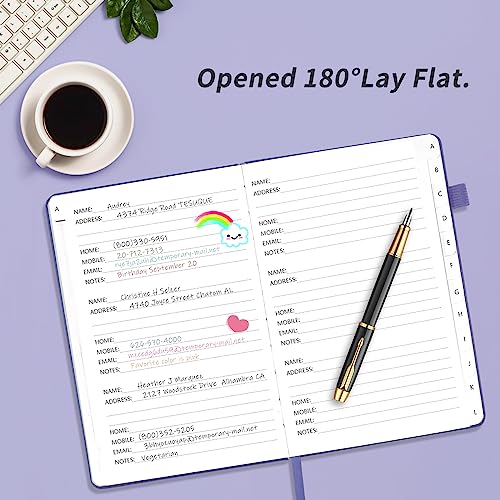 Blugool Address Book with Alphabetical Tabs, Hardcover Password Book, Address Organizer Keep Track of Phone Numbers, Special Days, Birthdays, Anniversaries and Notes (5.3'' x 7.7", Purple) - Image 3
