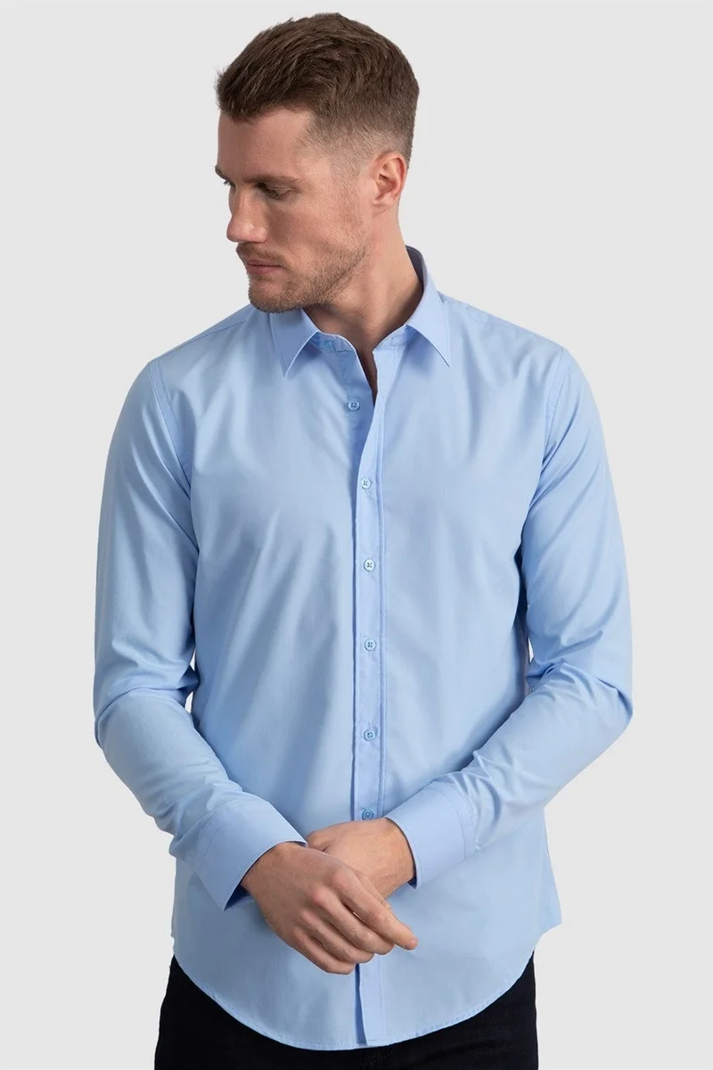 تودورس Slim Fit Narrow Cut Tery Cotton Men's Shirt