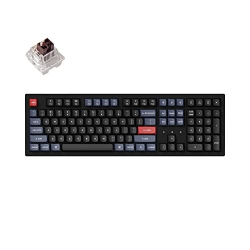 Keychron K10 Pro Wireless Custom Mechanical Keyboard, QMK/VIA Programmable Bluetooth/Wired White Backlight, Hot-swappable Keychron K Pro Brown Switch - For Mac Windows Linux - Image 1