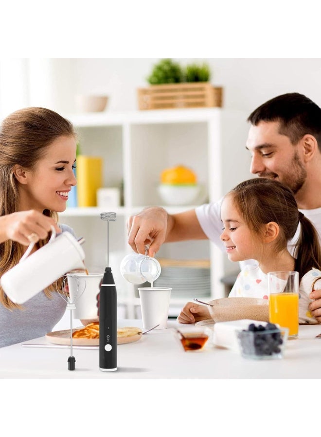 Rechargeable Milk Frother – Electric 3-Speed Milk Foam Blender with 2 Stainless Steel Whisks for Coffee, Latte, Cappuccino & Hot/Cold Drinks - Image 3