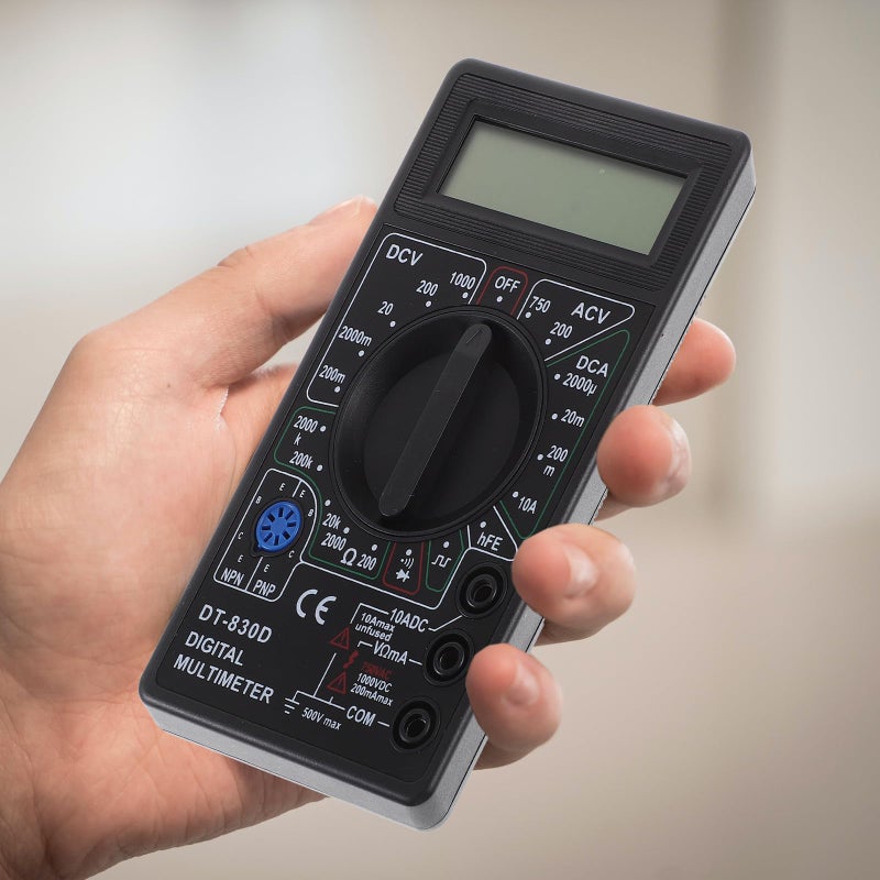 Mini Digital Multimeter Auto Range Voltage Tester With Buzzer LCD Display Black - Image 5