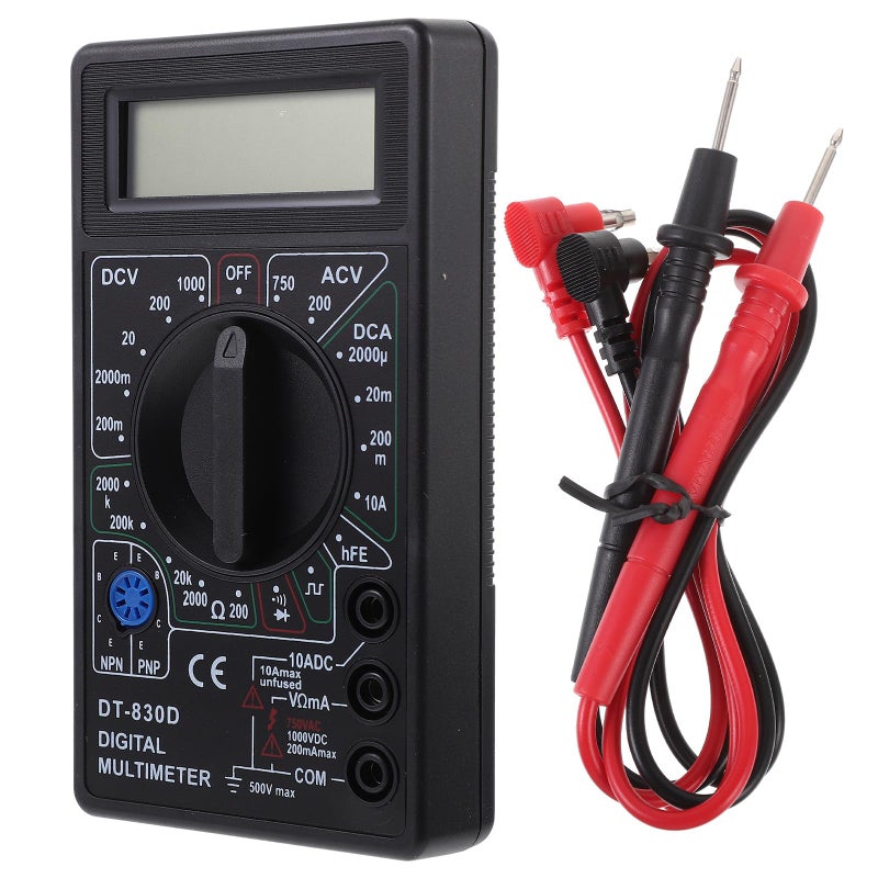 Mini Digital Multimeter Auto Range Voltage Tester With Buzzer LCD Display Black - Image 2