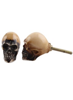 Indian-Shelf IndianShelf 4 Piece Brown Knobs Resin Knobs for Drawers Man Face Skull Kitchen Handles Cabinet 381 cm Handle Pulls  - Image 1