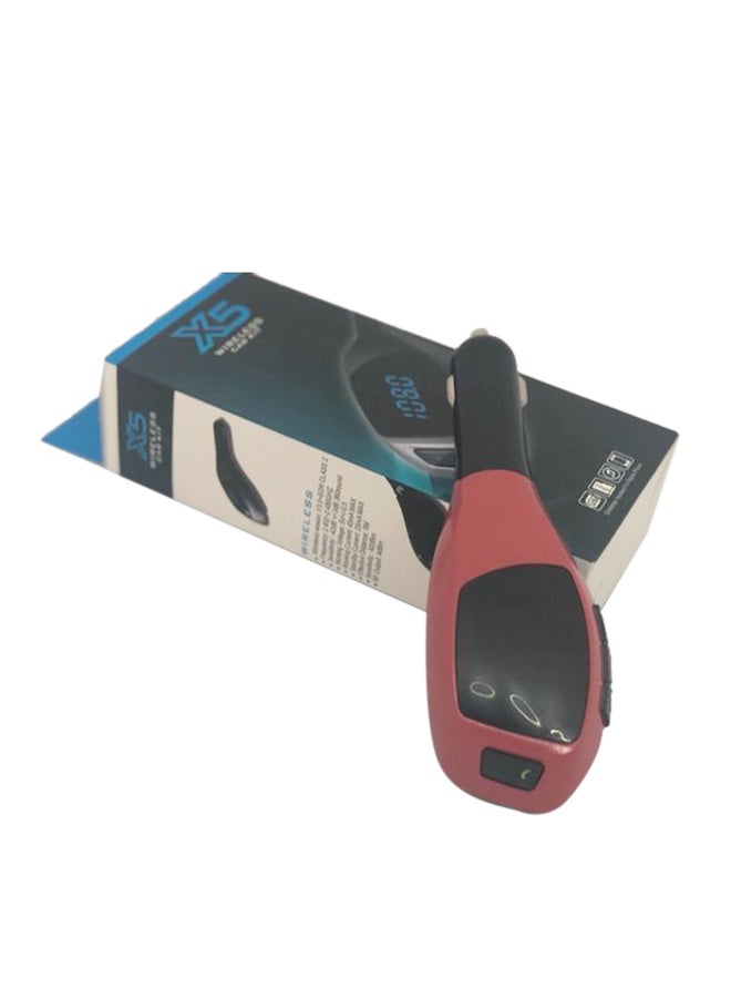 MUNTAQI Bluetooth Car Charger With FM Transmitter/Memory Card Reader Red/Black - Image 1