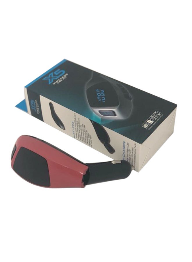 MUNTAQI Bluetooth Car Charger With FM Transmitter/Memory Card Reader Red/Black - Image 2