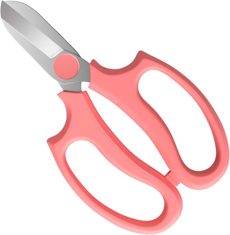 Housolution Flower Scissors, Strong Floral Shears, Premium Steel Garden Pruning Shears Garden Scissors Floral Fruits Leaf Scissors Hand Pruner Snip Trimming Tool for Gardening Flower Arrangement, Pink - Image 1