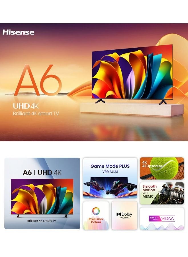 Hisense 58 Inch UHD 4K Smart TV With 60Hz, AI 4K Upscaler, Dolby Vision, Game Mode Plus & Voice Control 58A62NS Black - Image 4