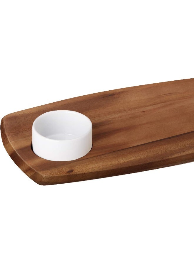 BILLI Billi Wooden Serving Board with Ceramic Dip Bowl - Image 3