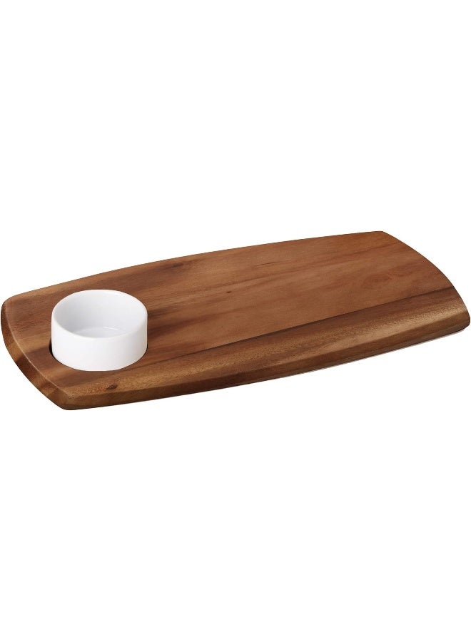 BILLI Billi Wooden Serving Board with Ceramic Dip Bowl - Image 1