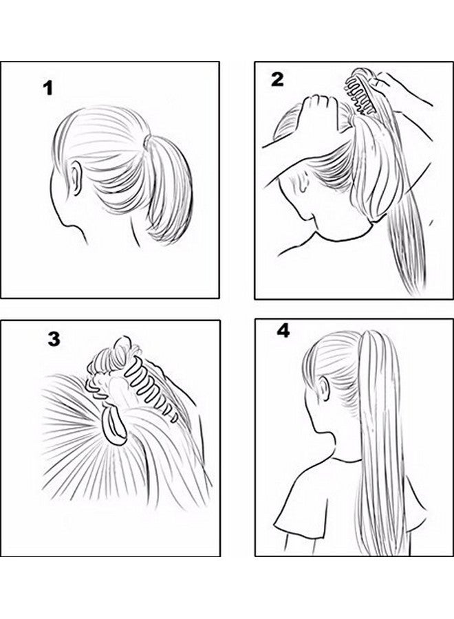 KUKI SHOP KUKI 31" Ponytail Hair Extension Long Curly Hair Clip in Claw Jaw Synthetic Hair Extension Hair Piece, 1B - Image 5