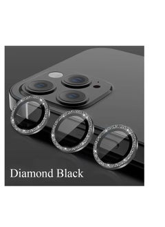Generic Camera Lens Protector for iPhone 15 Pro Max/15 Pro/14 Pro Max/14 Pro, Ultra-tough HD Individual Lens Protectors, Scratch Resistant, Ultra-thin Tempered Glass, Armorite Series, 1 Pack (Black-Diamond) 