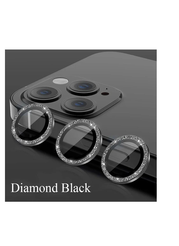 Generic Camera Lens Protector for iPhone 15 Pro Max/15 Pro/14 Pro Max/14 Pro, Ultra-tough HD Individual Lens Protectors, Scratch Resistant, Ultra-thin Tempered Glass, Armorite Series, 1 Pack (Black-Diamond) 