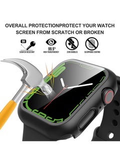 FARROBIZZ 2-Pack for Apple Watch Series 9/8/7/6/5/4/Series SE/SE 2 41mm All-Around Screen Protector Case, Tempered Glass Screen Protector Case Ultra-Thin for iWatch 41mm Protection Cover -Black  - Image 3