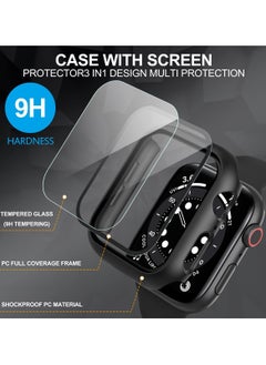 FARROBIZZ 2-Pack for Apple Watch Series 9/8/7/6/5/4/Series SE/SE 2 41mm All-Around Screen Protector Case, Tempered Glass Screen Protector Case Ultra-Thin for iWatch 41mm Protection Cover -Black  - Image 5