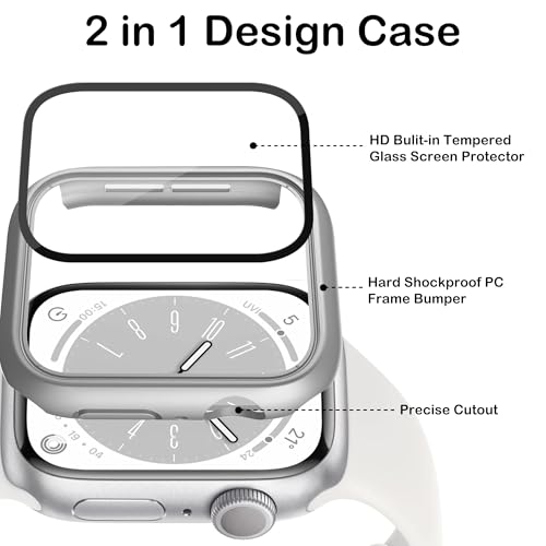 Bougraite 24 Pack Case for Apple Watch Series 11/10 46mm with Tempered Glass Screen Protector, Shockproof Hard PC Scratch Resistant Bumper Protective Cover Compatible with iWatch S11/10 46mm - Image 2