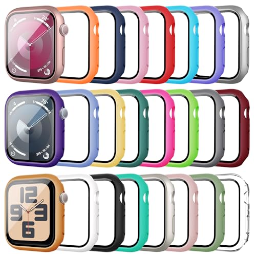 Bougraite 24 Pack Case for Apple Watch Series 11/10 46mm with Tempered Glass Screen Protector, Shockproof Hard PC Scratch Resistant Bumper Protective Cover Compatible with iWatch S11/10 46mm - Image 1