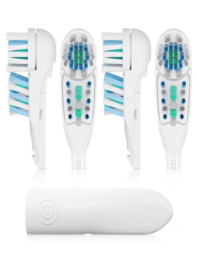 ZOKLU 4 Pcs Replacement Tooth Brush Heads Compatible with Oral-B CrossAction Power 3733 4732 4734 Models | Sensitive Toothbrush Heads, Soft Nylon Bristles, Dual Cleaning Action, Snap-On Design for Daily Use - Image 1