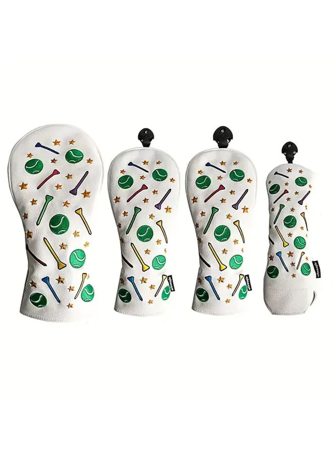 Black Golf Club Headcover Tropical Design Hook And Loop Closure - Image 3